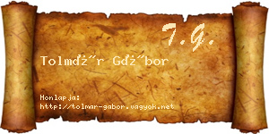 Tolmár Gábor névjegykártya