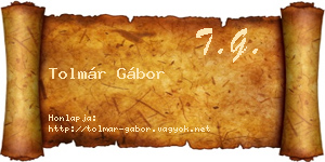 Tolmár Gábor névjegykártya